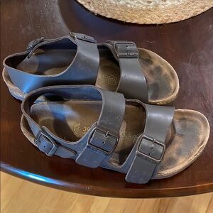 Birkenstock Milano Vintage Oiled Leather Brown Sandals with Adjustable Straps